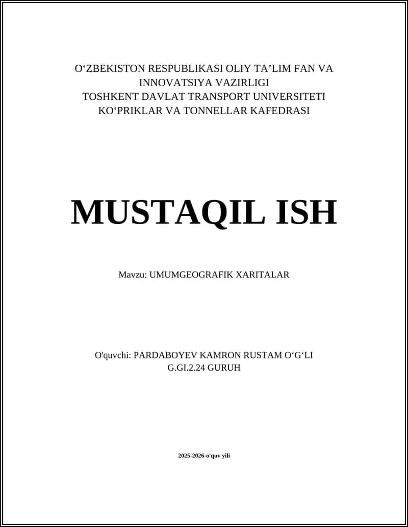 UMUMGEOGRAFIK XARITALAR 1