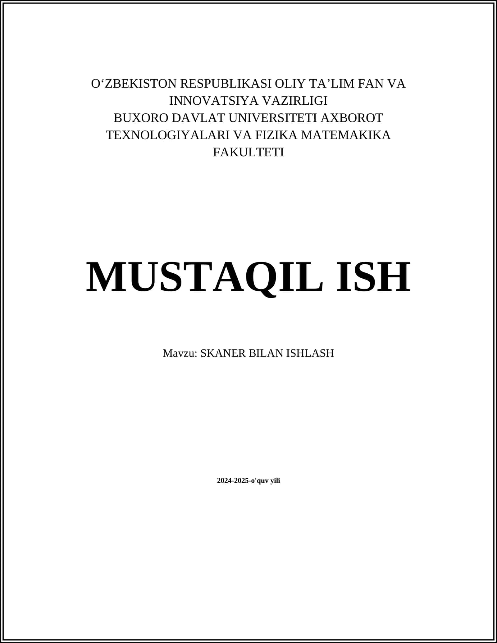 SKANER BILAN ISHLASH 1
