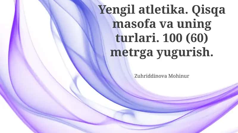Yengil atletika: Qisqa masofalar va turlari 1
