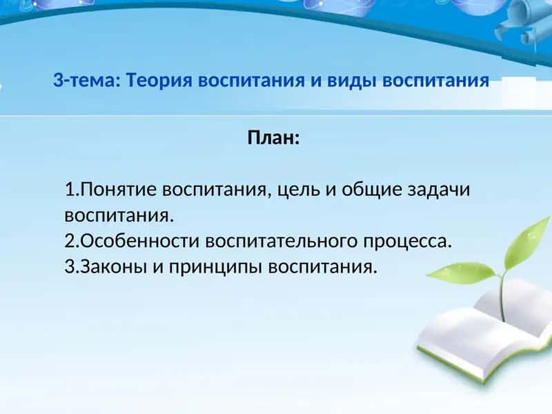 Теория воспитания и виды воспитания 1