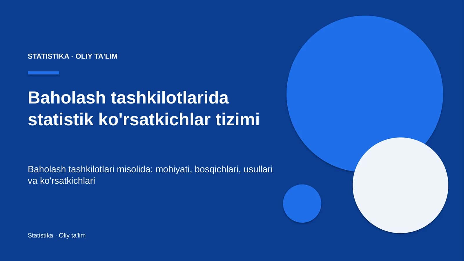 Statistika · Oliy Ta'lim 1