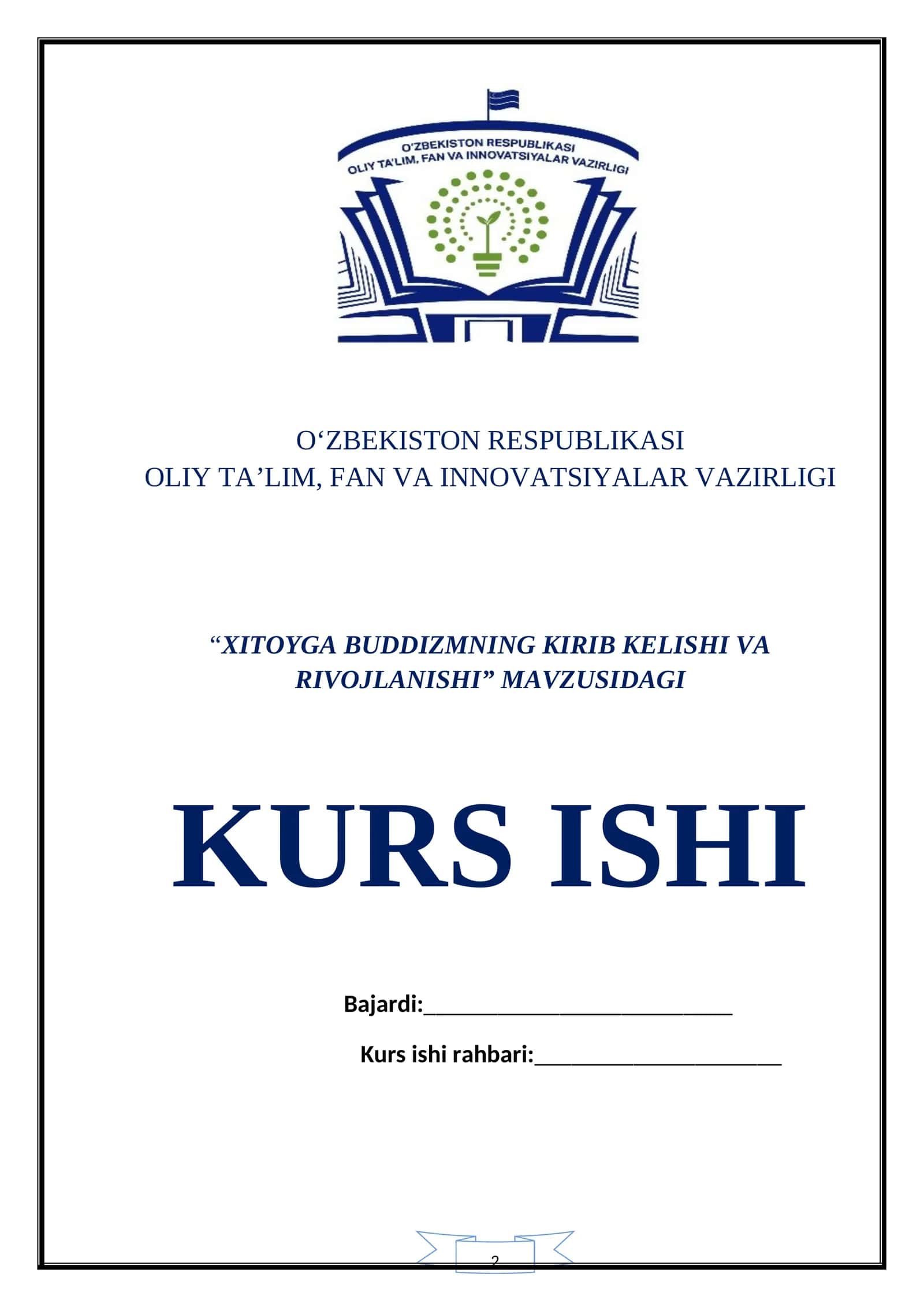 XITOYGA BUDDIZMNING KIRIB KELISHI VA RIVOJLANISHI 1