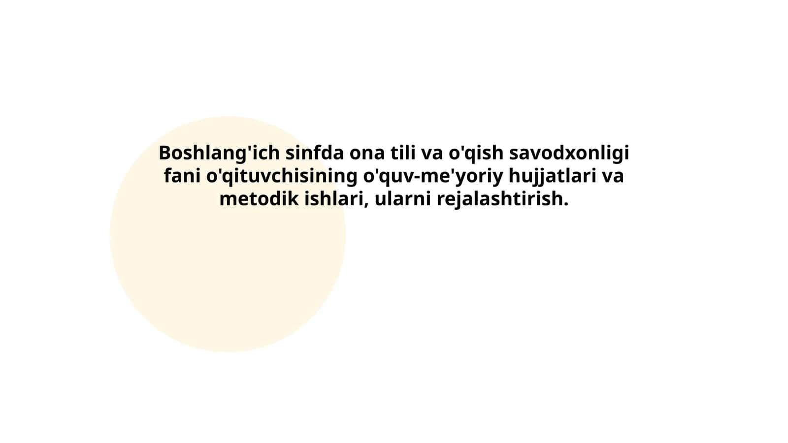Boshlang'ich sinfda ona tili va o'qish savodxonligi 1