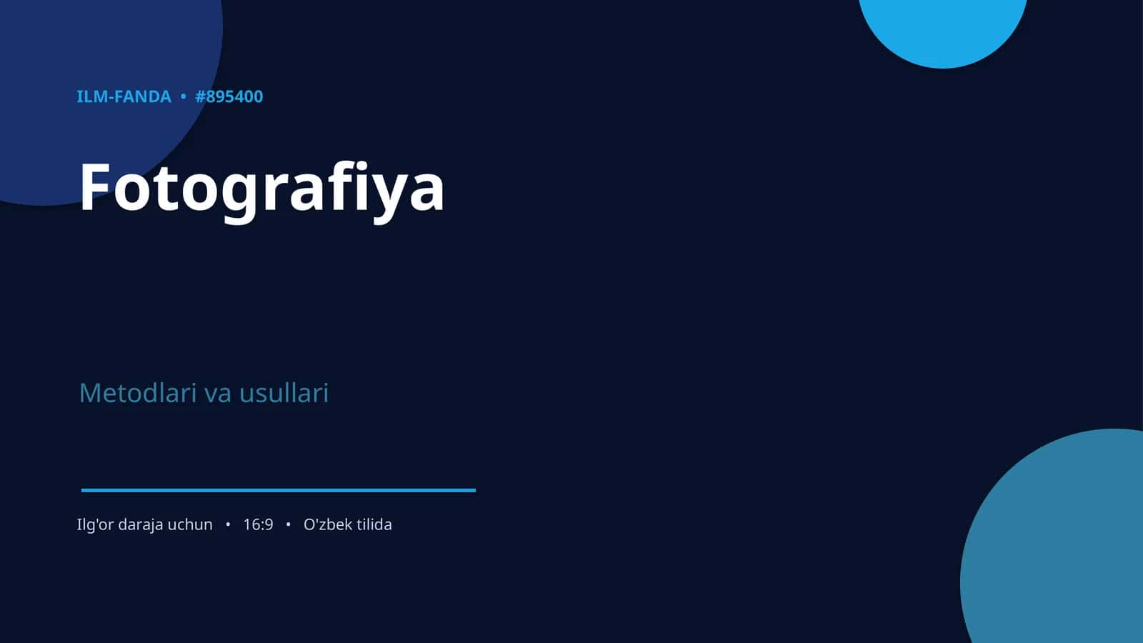 Fotografiya Metodlari va Usullari 1