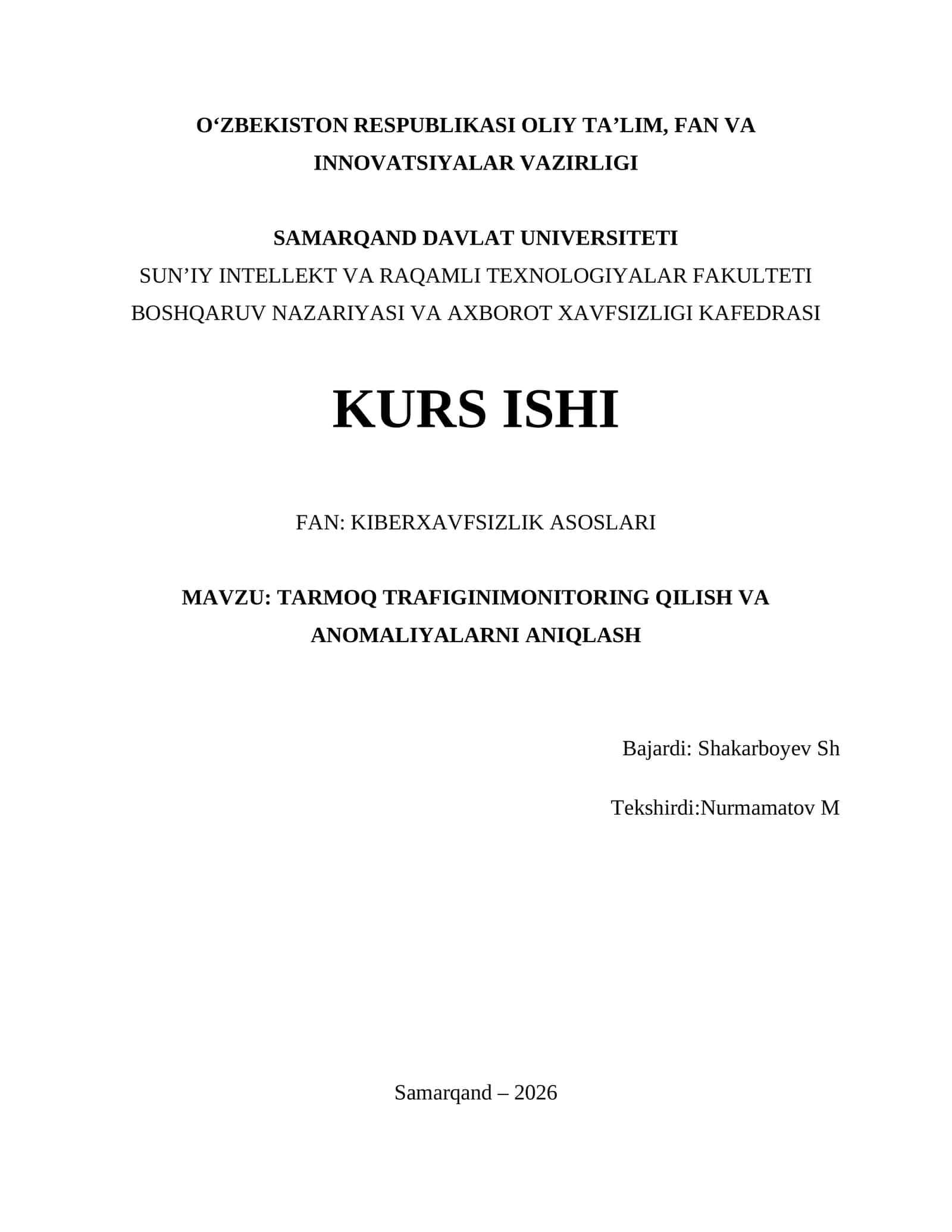 TARMOQ TRAFIGINIMONITORING QILISH VA ANOMALIYALARNI ANIQLASH 1
