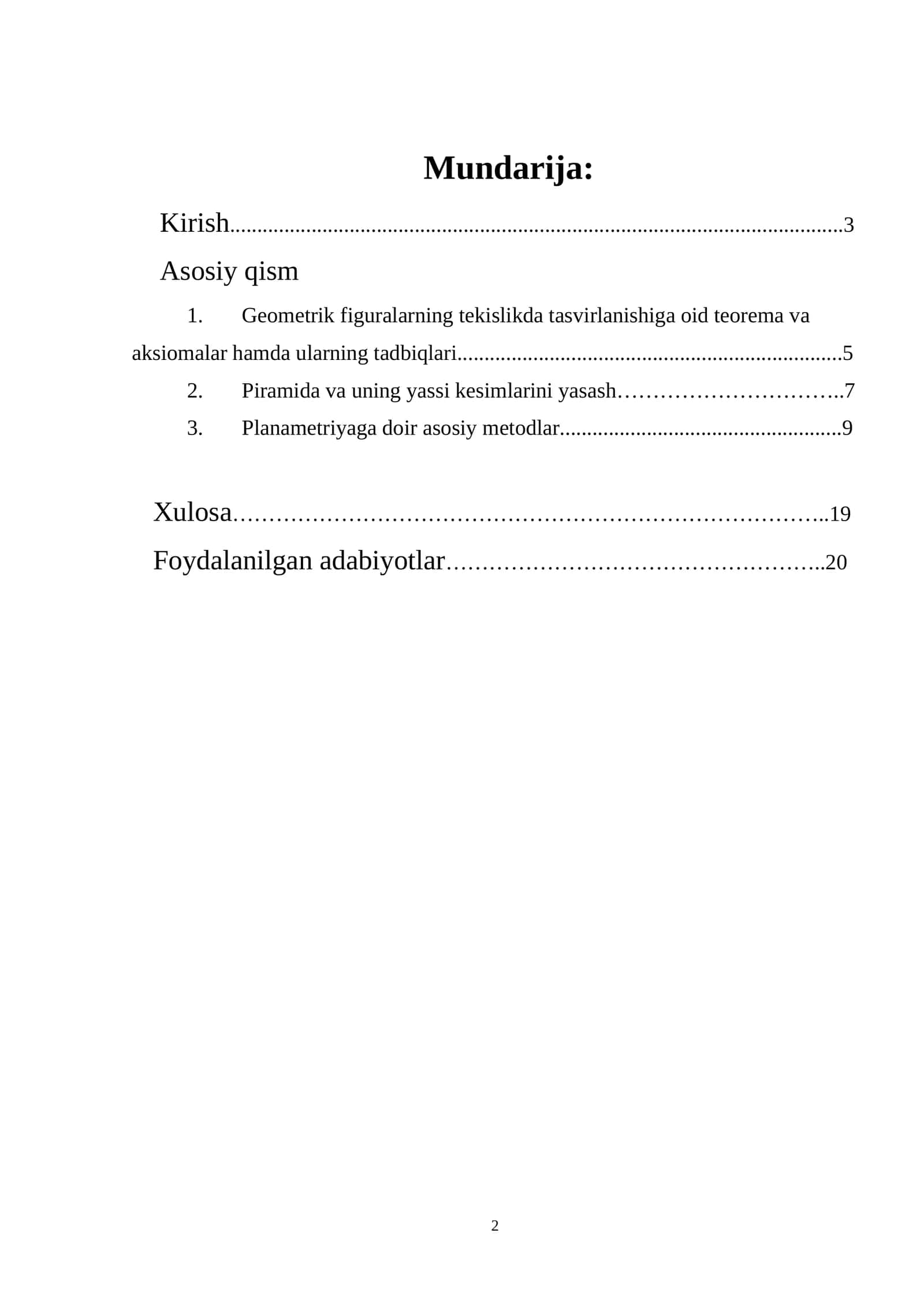 Geometrik figuralarning tasvirlanishi 1