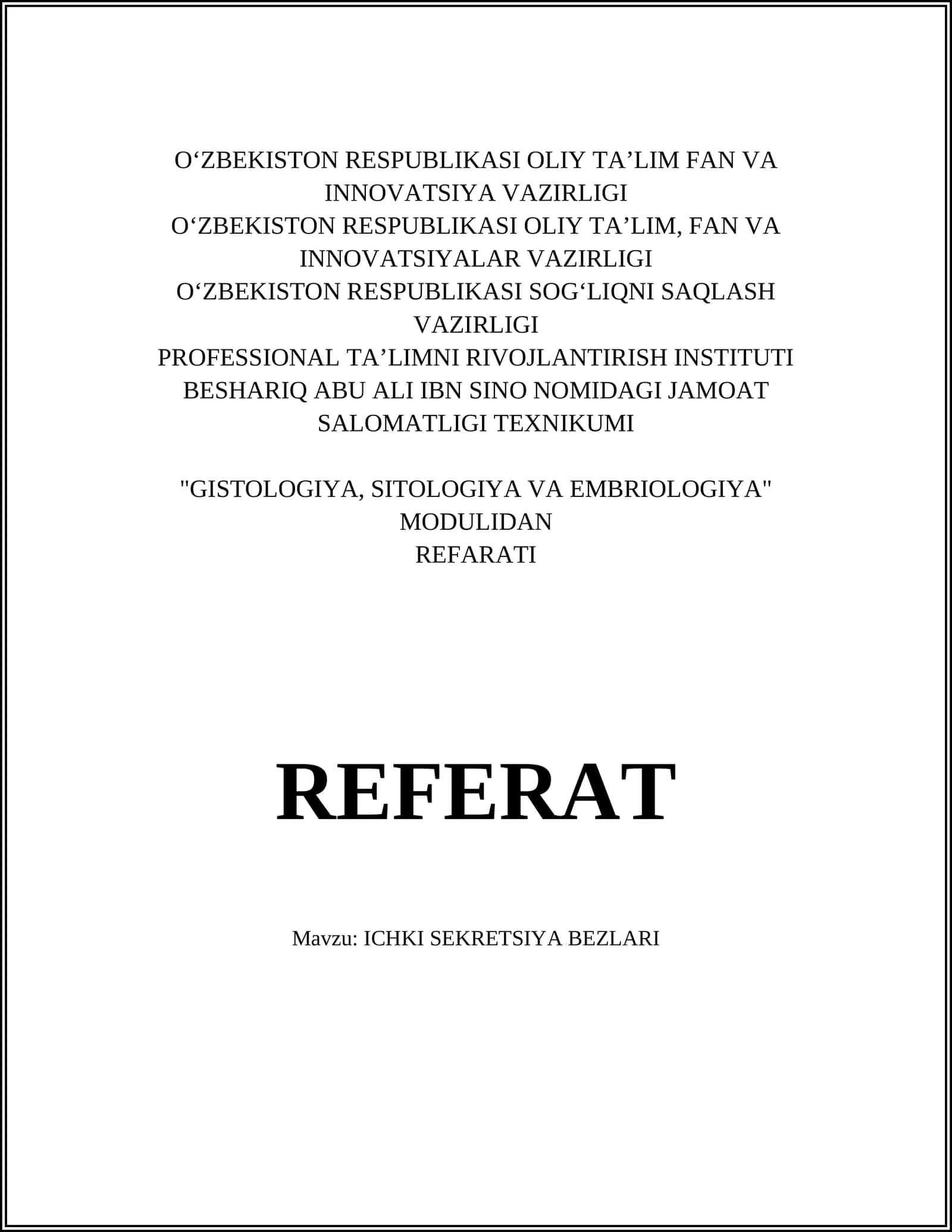 ICHKI SEKRETSIYA BEZLARI 1