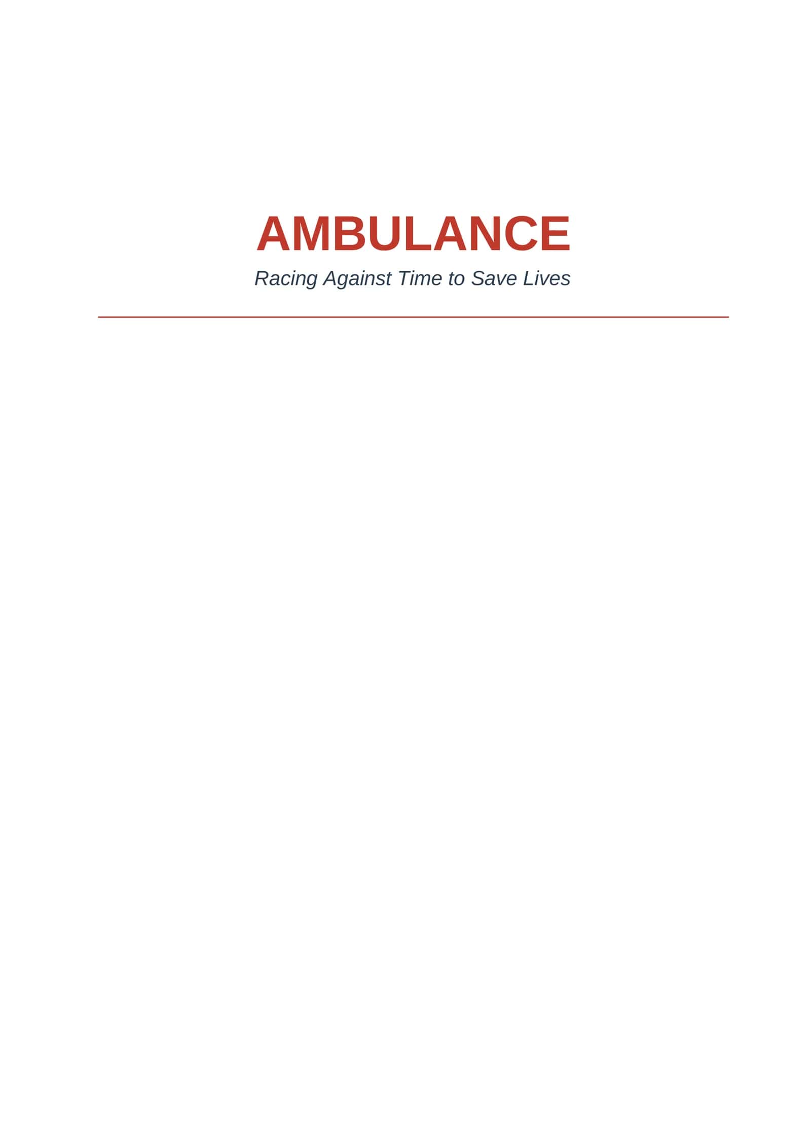 Ambulance Report for medical english 1
