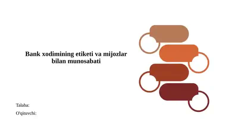 Bank xodimining etiketi va mijozlar bilan munosabati