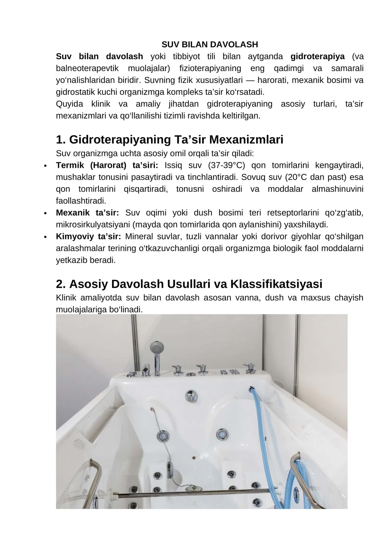 Suv bilan davolash 1