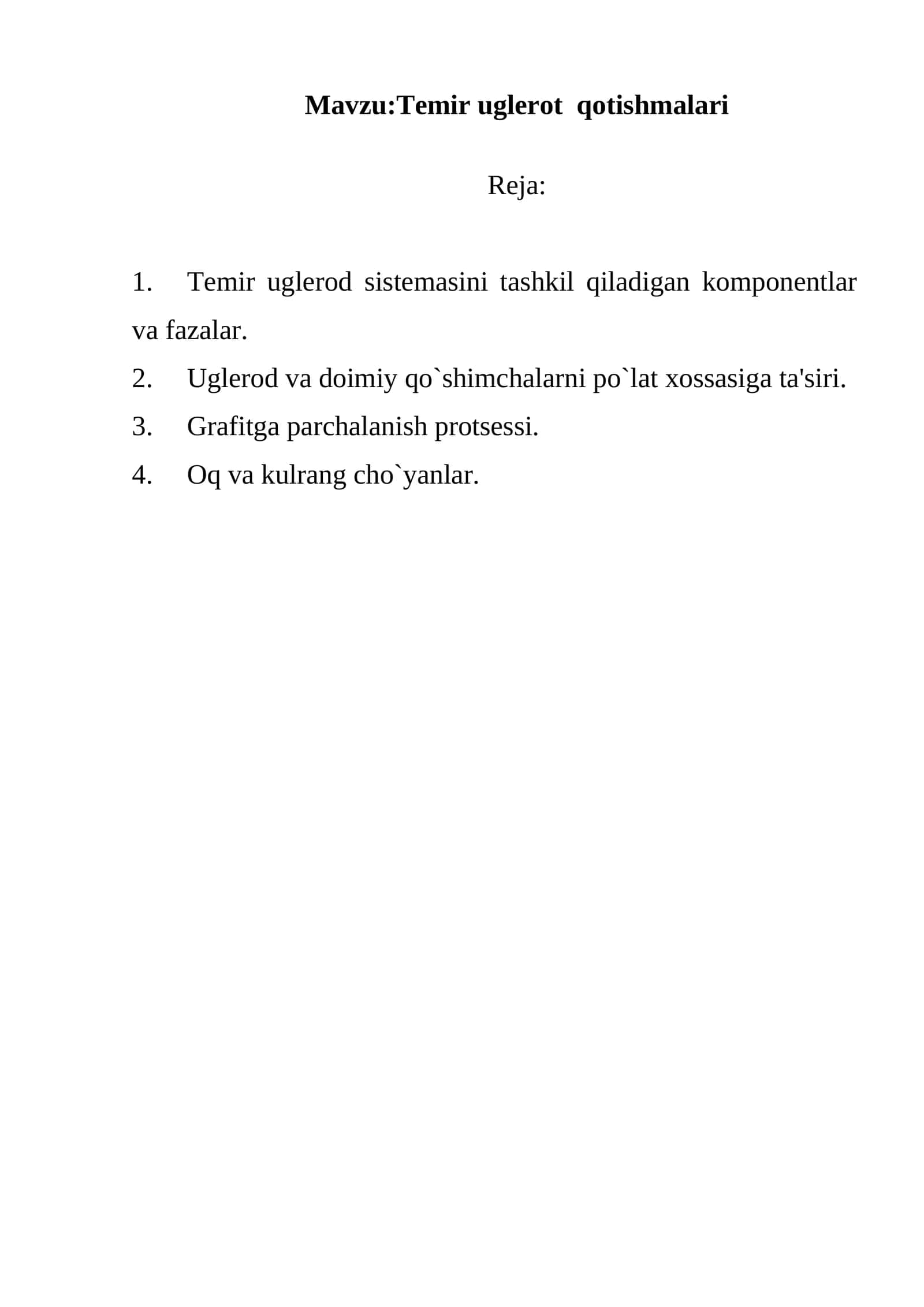 Temir uglerot qotishmalari 1