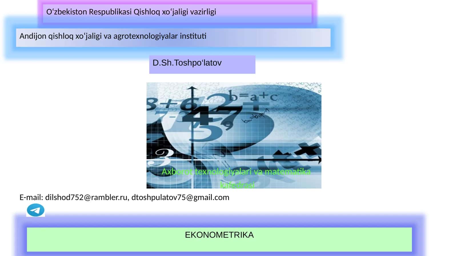 EKONOMETRIKA 1