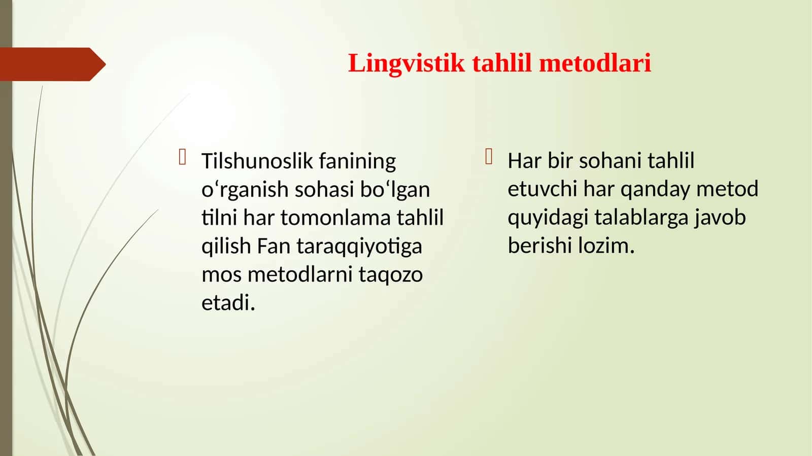 Lingvistik tahlil metodlari 1