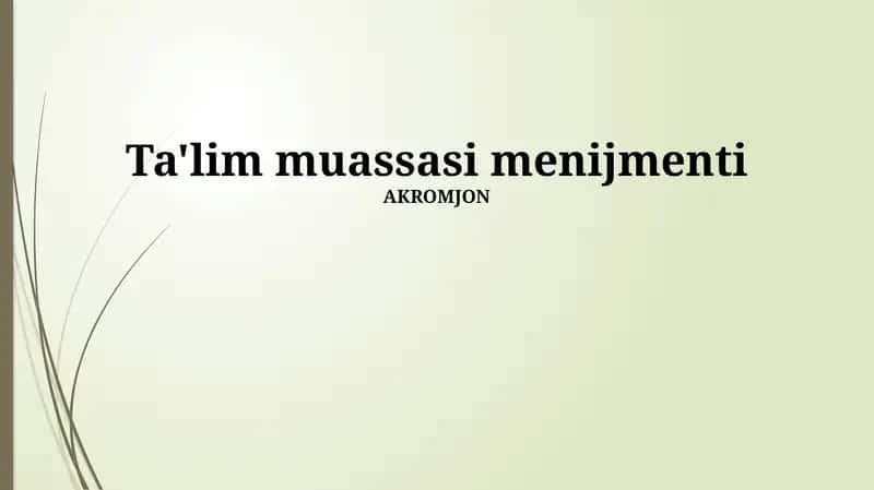 Ta'lim muassasi menijmenti 1