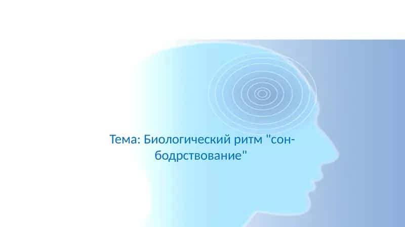 Биологический ритм сон-бодрствование 1