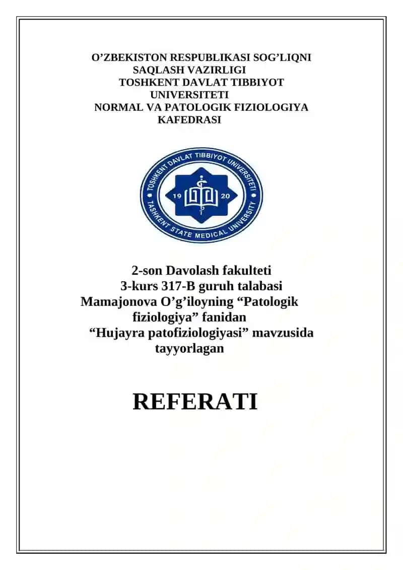 Hujayra patofiziologiyasi