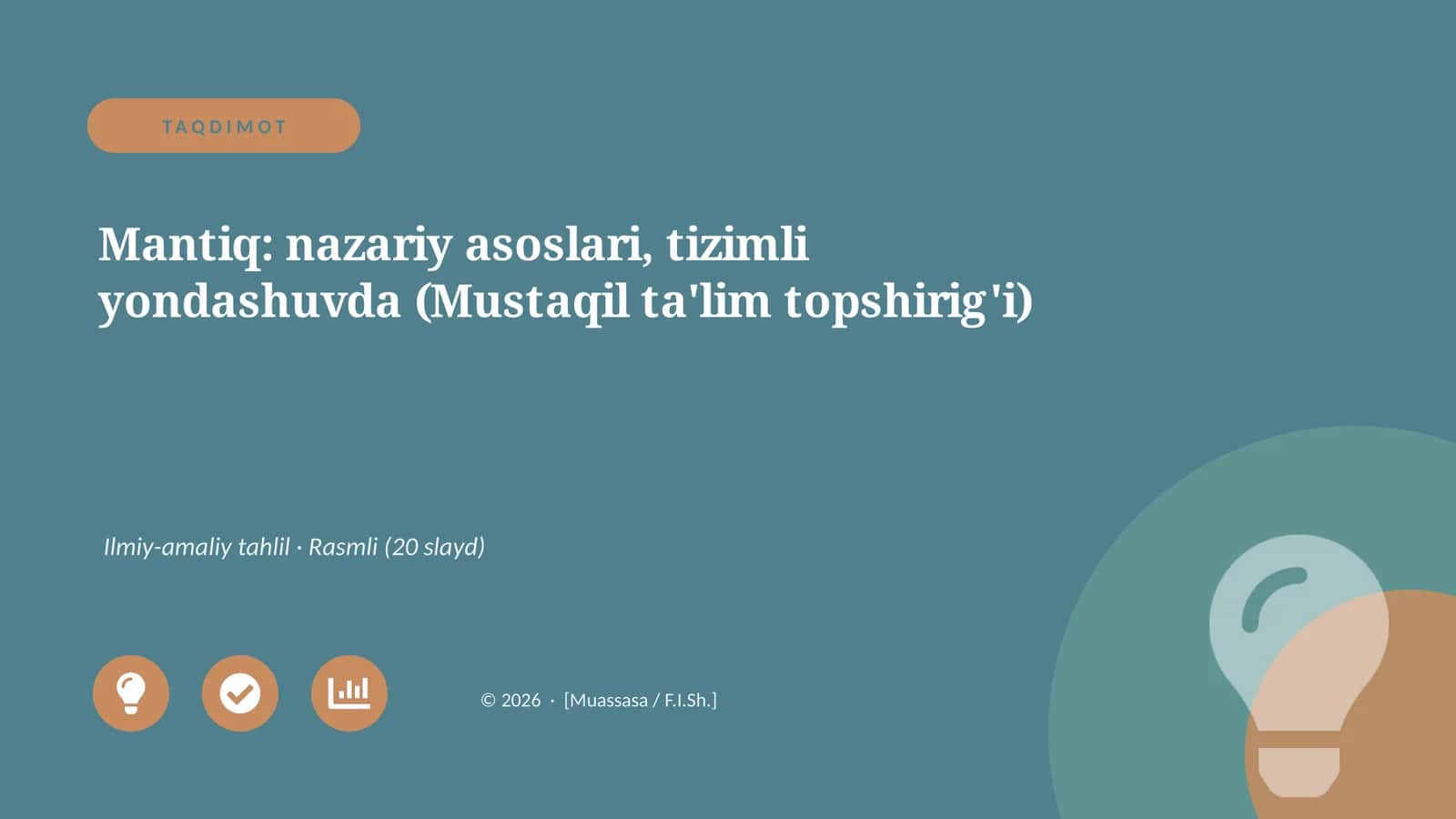 Mantiq: nazariy asoslari, tizimli yondashuvda 1