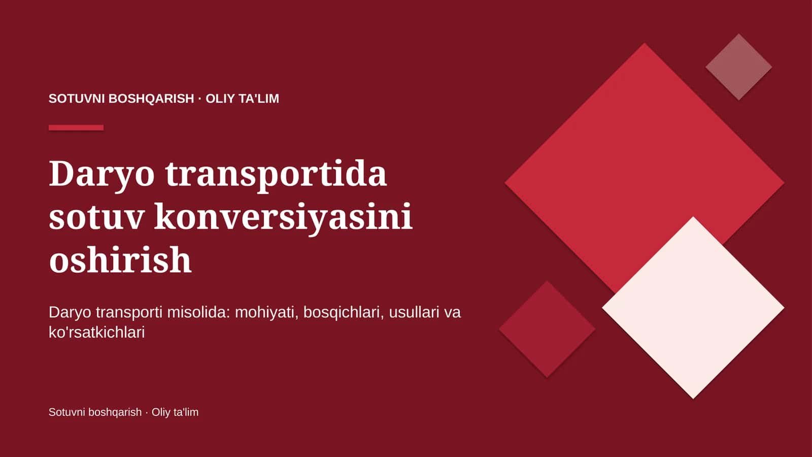 Daryo transportida sotuv konversiyasini oshirish 1