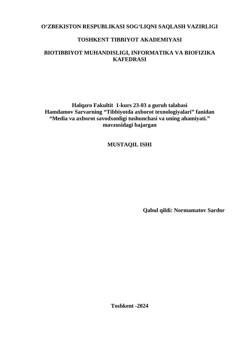 Mediasavodxonlik 1