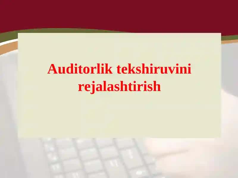 Auditorlik tekshiruvini rejalashtirish