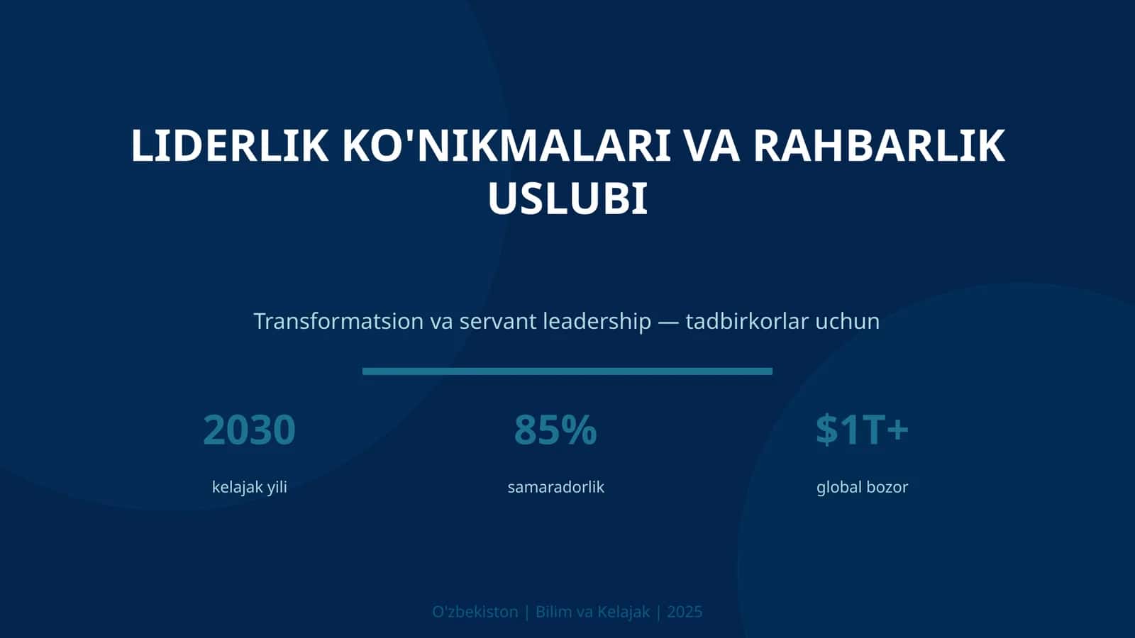 LIDERLIK KO'NIKMALARI VA RAHBARLIK USLUBI 1