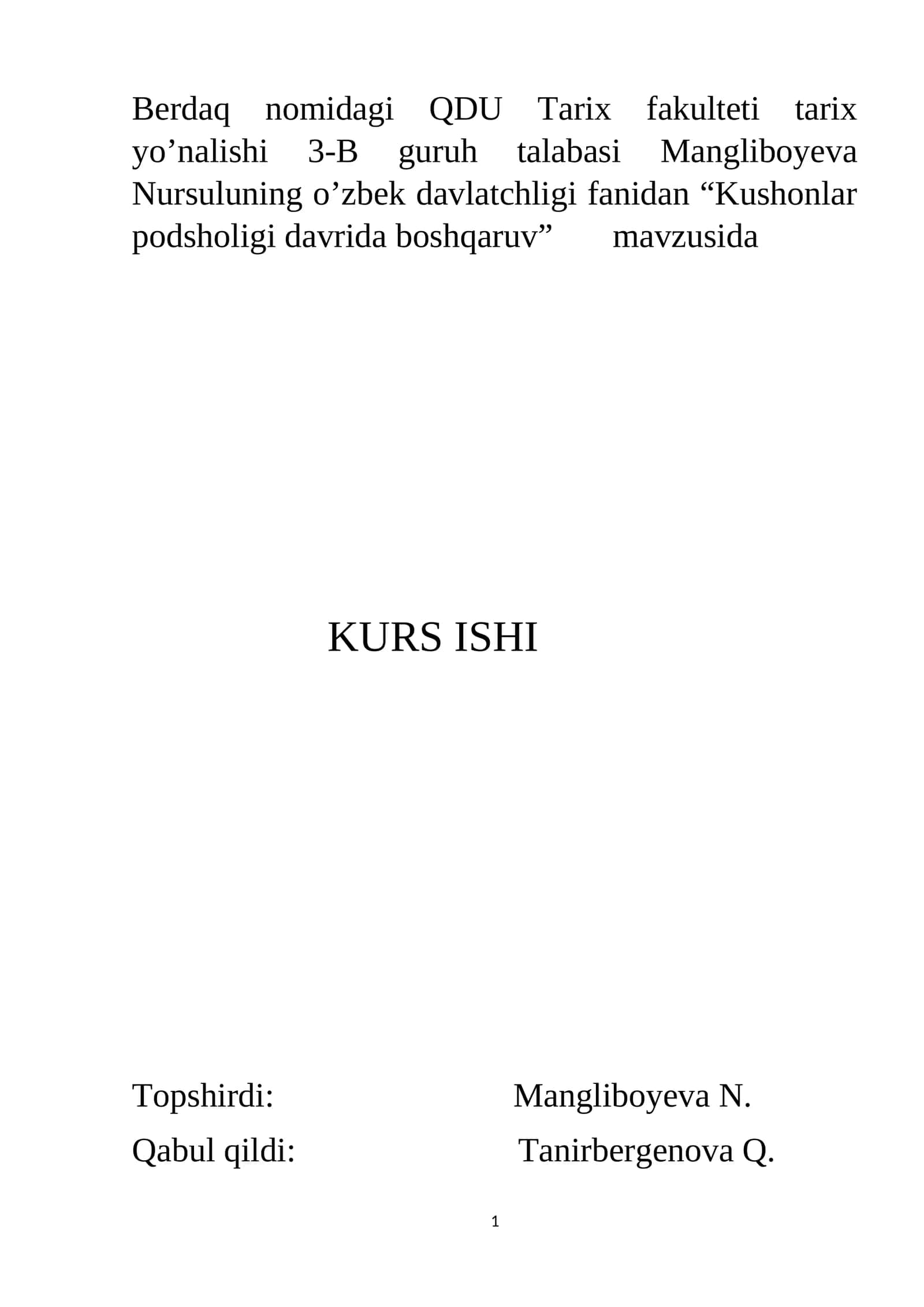Kushonlar podsholigi davrida boshqaruv 1