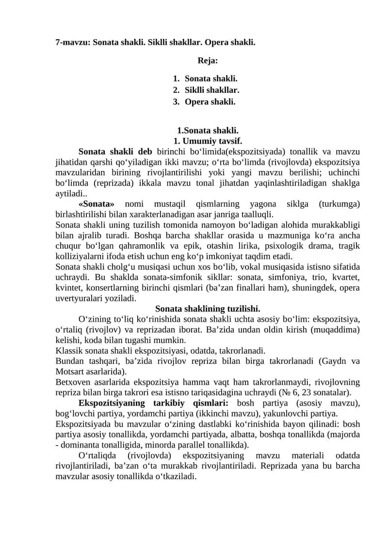 Sonata shakli 1