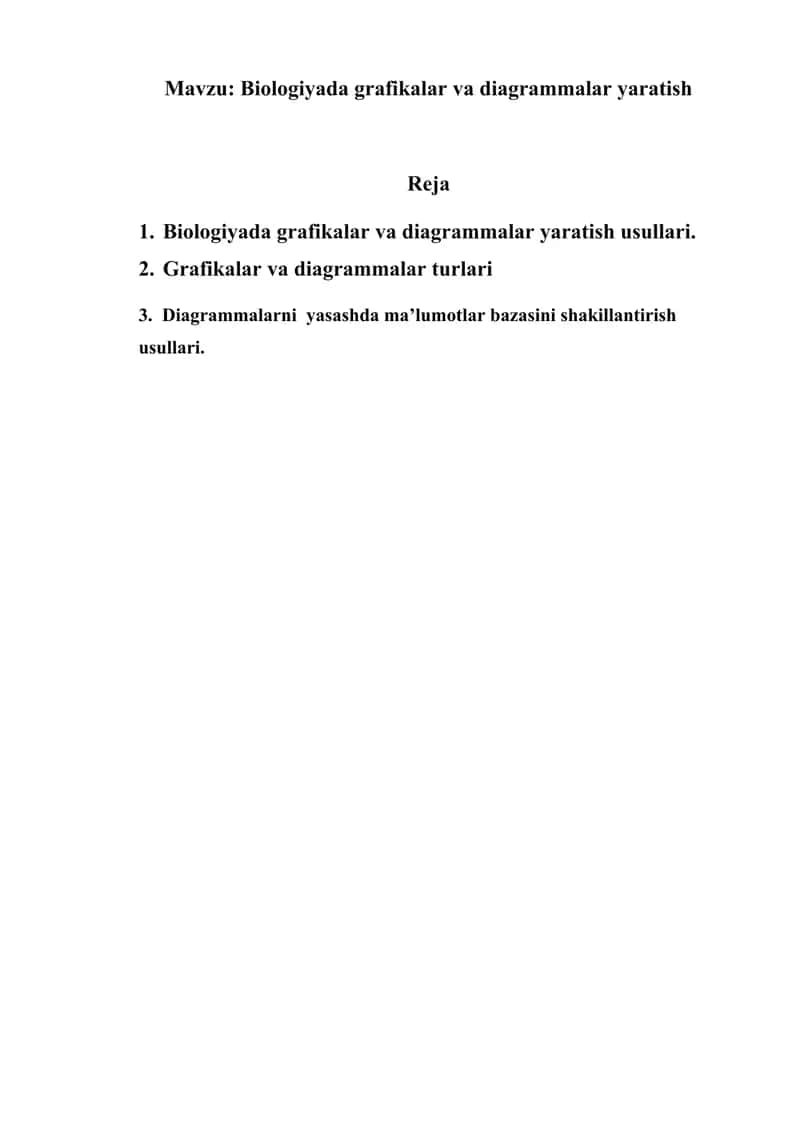 Biologiyada grafikalar va diagrammalar yaratish 1