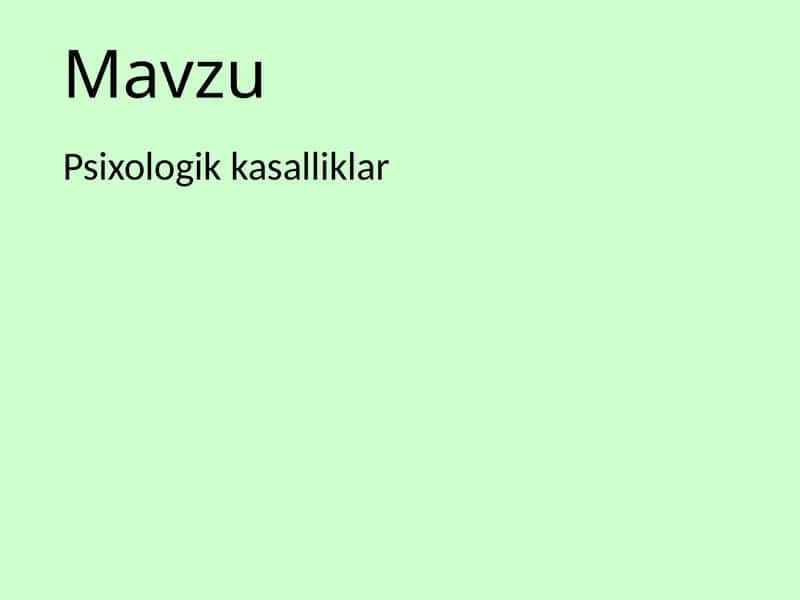 Psixologik kasalliklar 1
