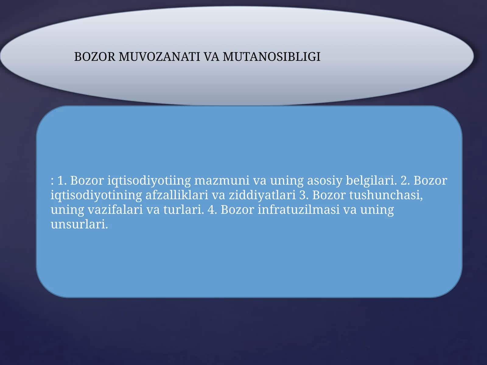 BOZOR MUVOZANATI VA MUTANOSIBLIGI 1