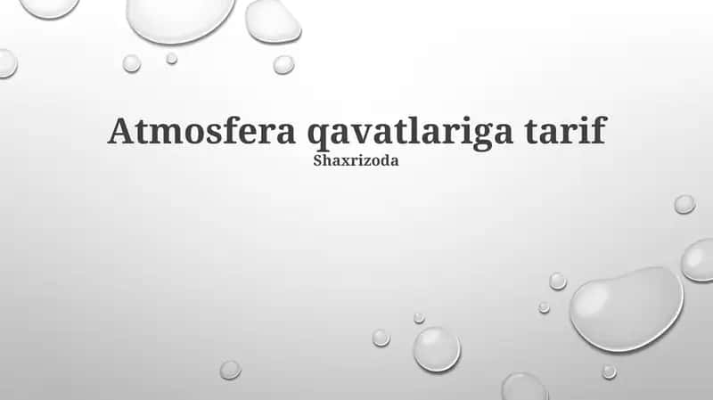 Atmosfera qavatlariga tarif 1