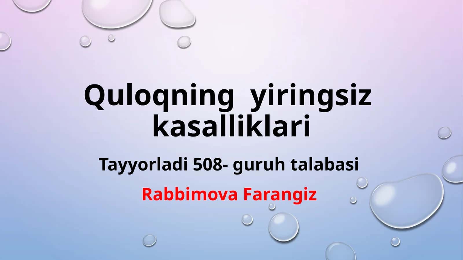 Quloqning yiringsiz kasalliklari 1