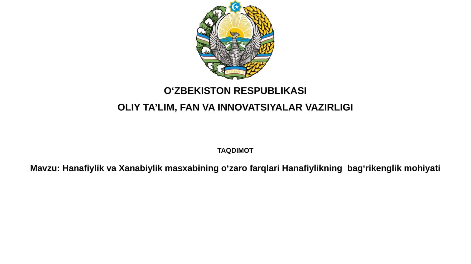 Hanafiylik va Xanafiylik 1