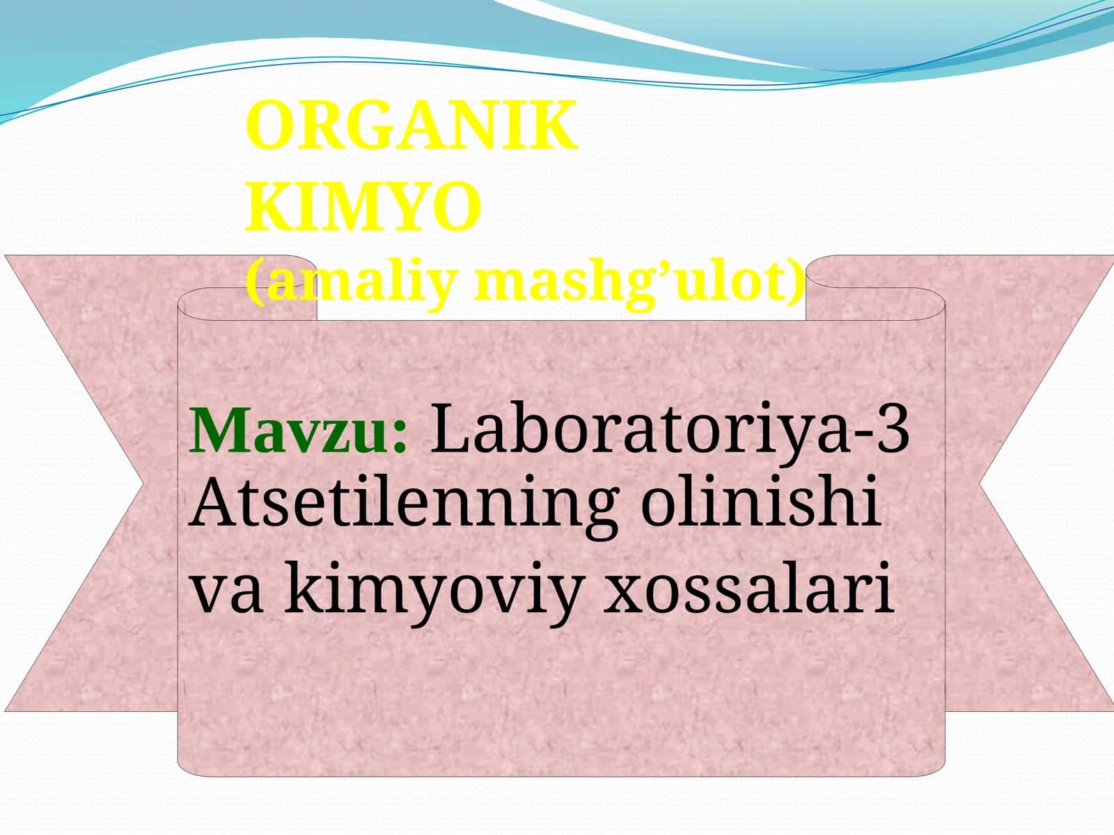 Atsetilenning olinishi 1