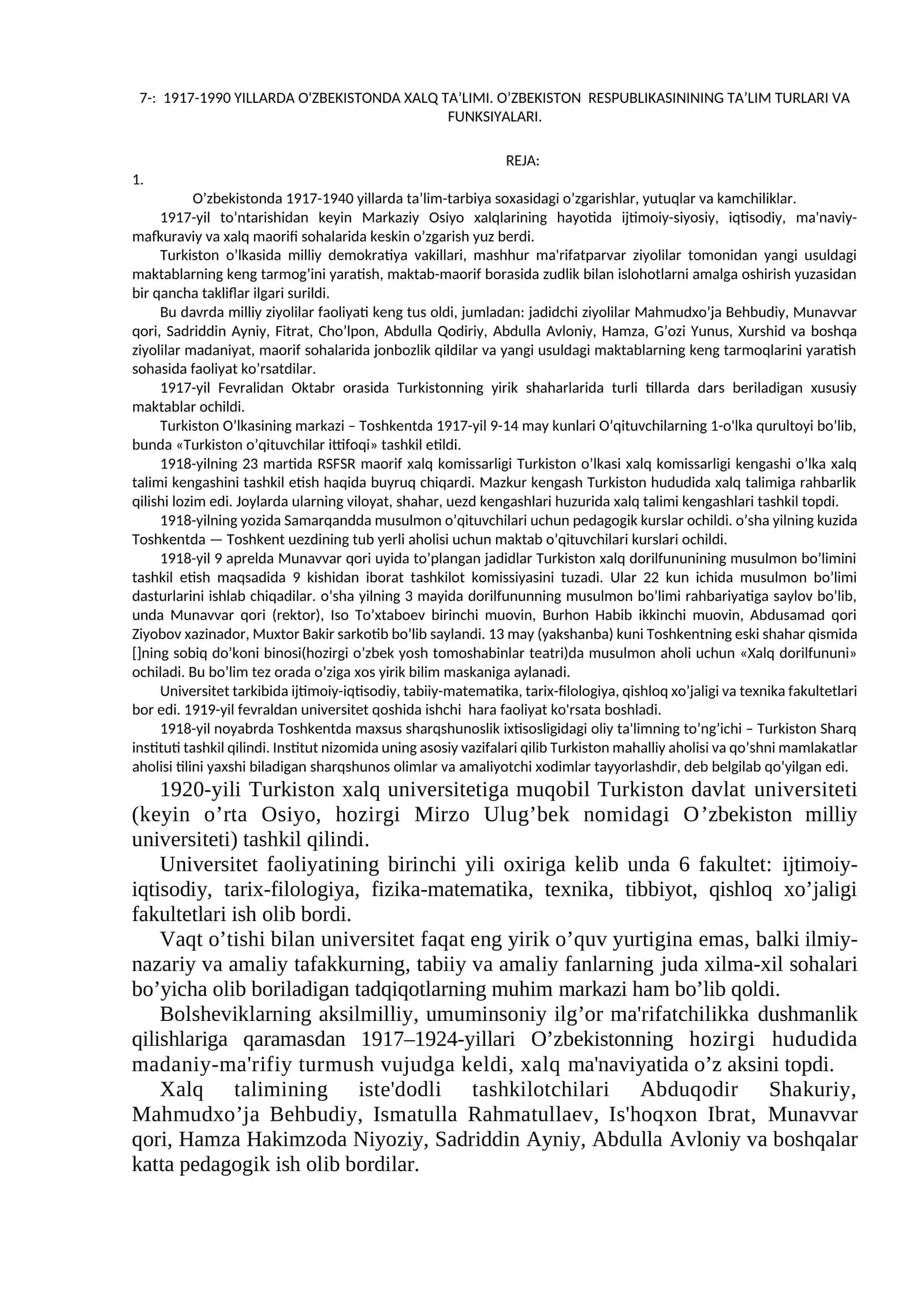 O'ZBEKISTONDA XALQ TA’LIMI 1