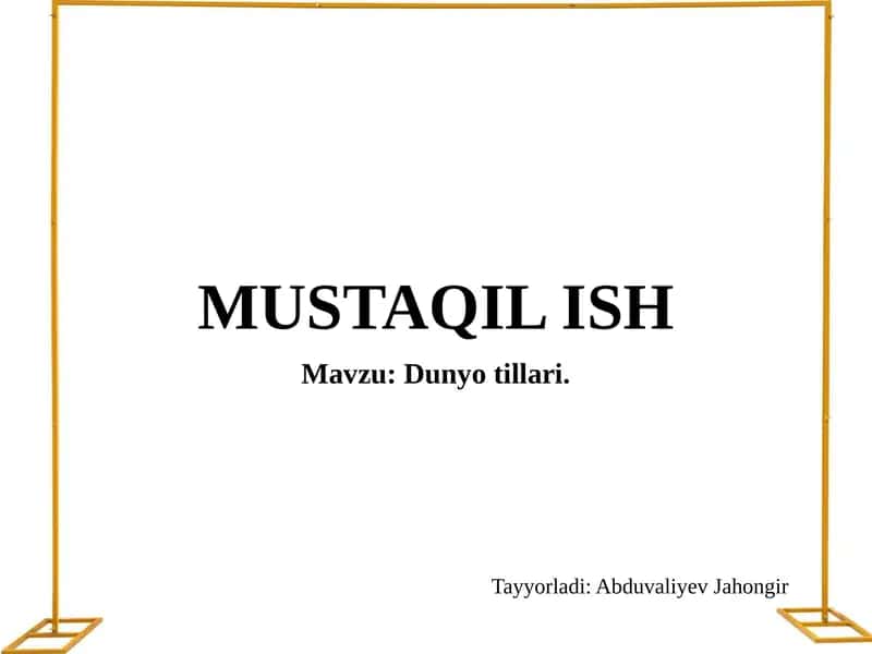 MUSTAQIL ISH 1
