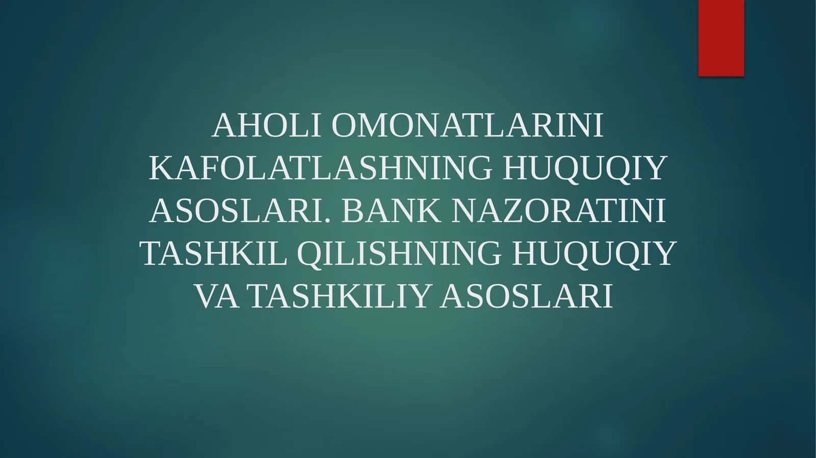 Omonatlar va kreditlar 1