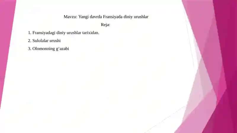 Yangi davrda Fransiyada diniy urushlar