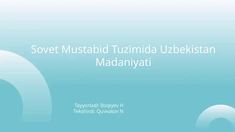 Sovet Mustabid Tuzimida Uzbekistan Madaniyati 1