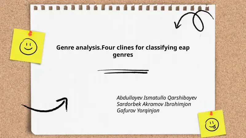Genre analysis.Four clines for classifying eap genres 1