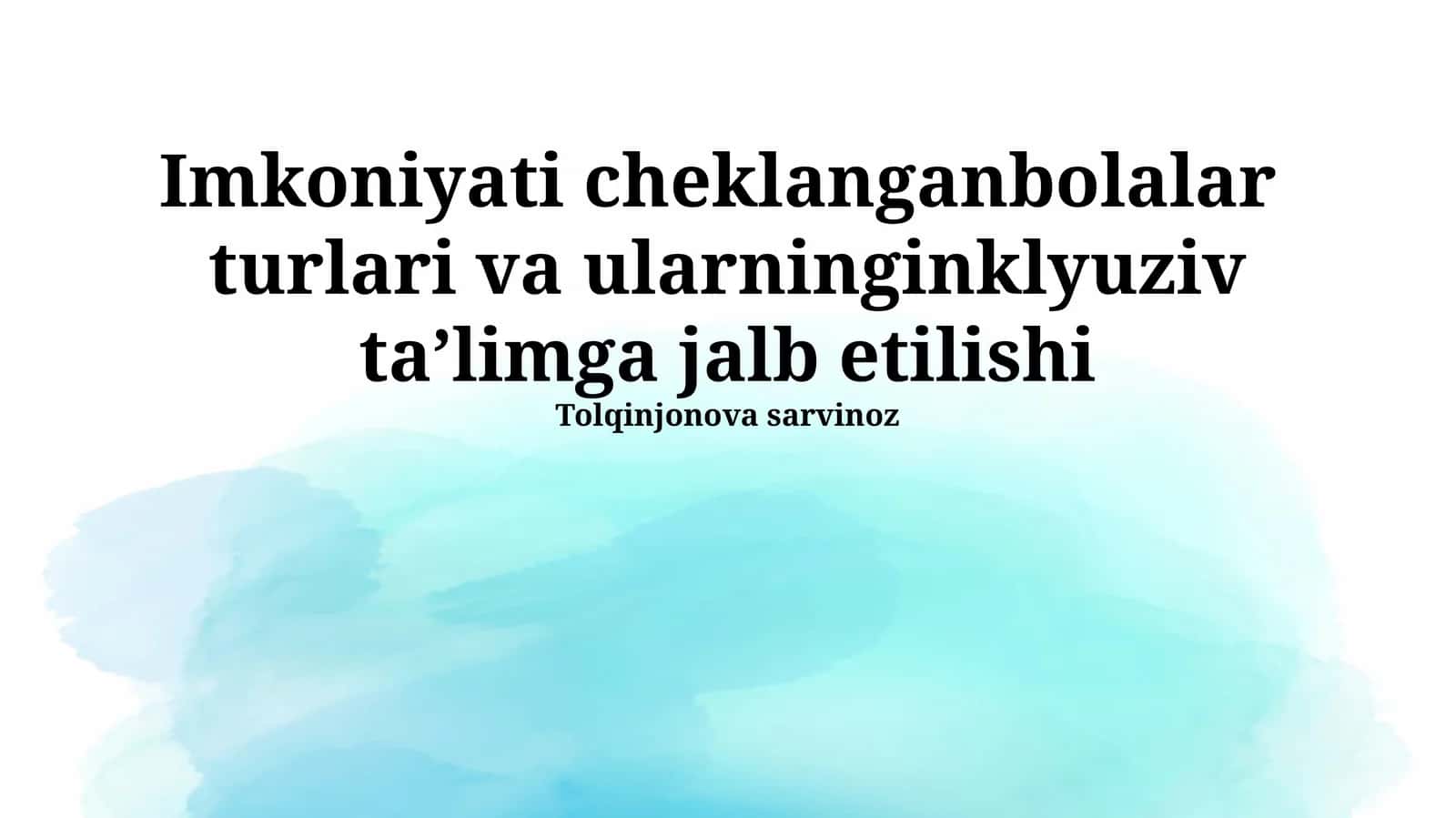 Nogironlik turlari va tasnifi 1