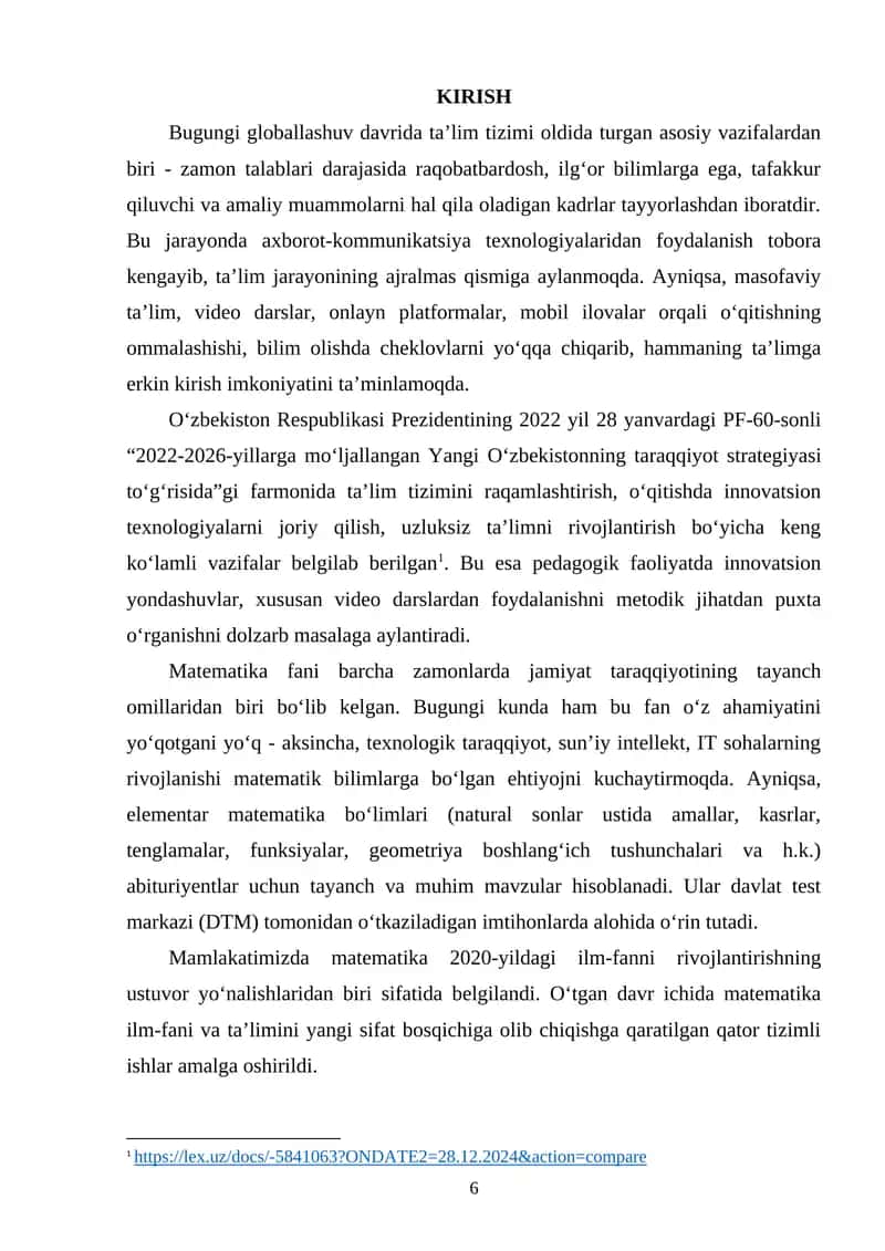 Matematika fanining rivojlanishi 1