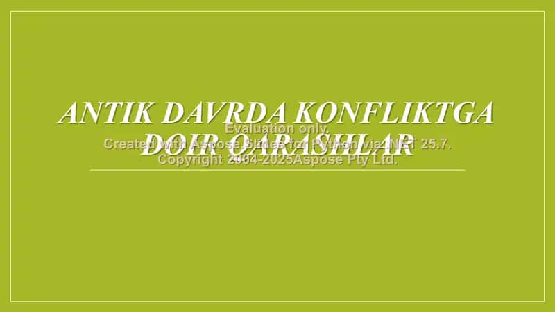Antik davrda konfliktga doir qarashlar 1