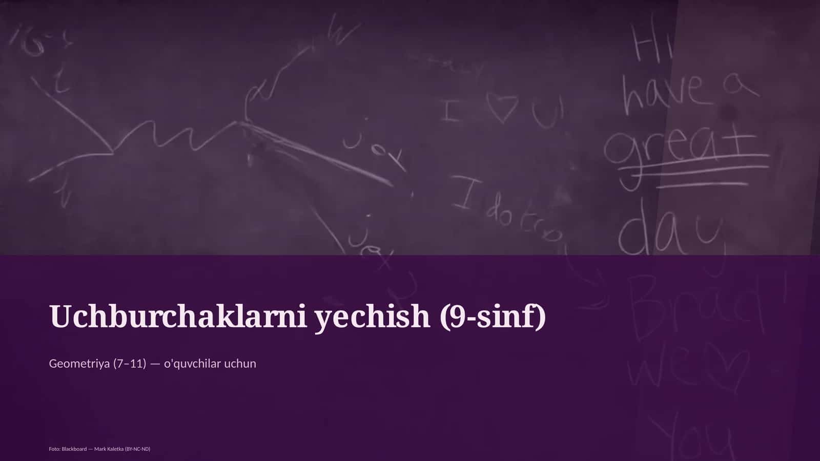 Uchburchaklarni yechish (9-sinf) 1