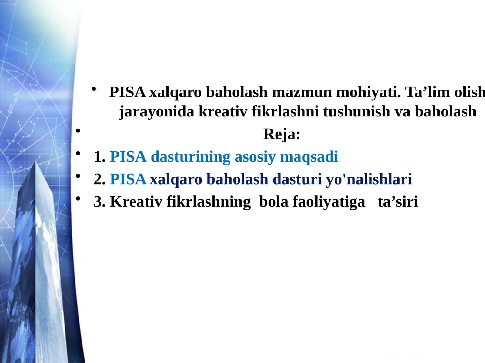 PISAxalqaro baholash mazmun mohiyati 1