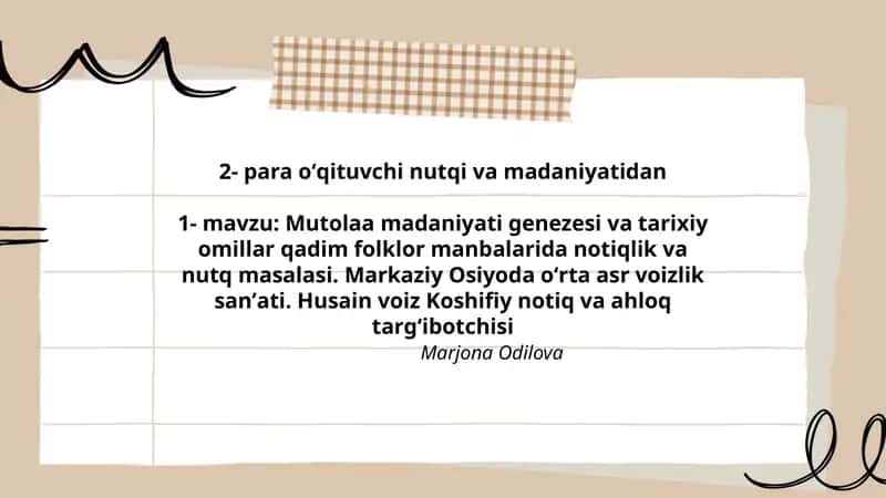 Mutolaa madaniyati genezesi va tarixiy omillar 1