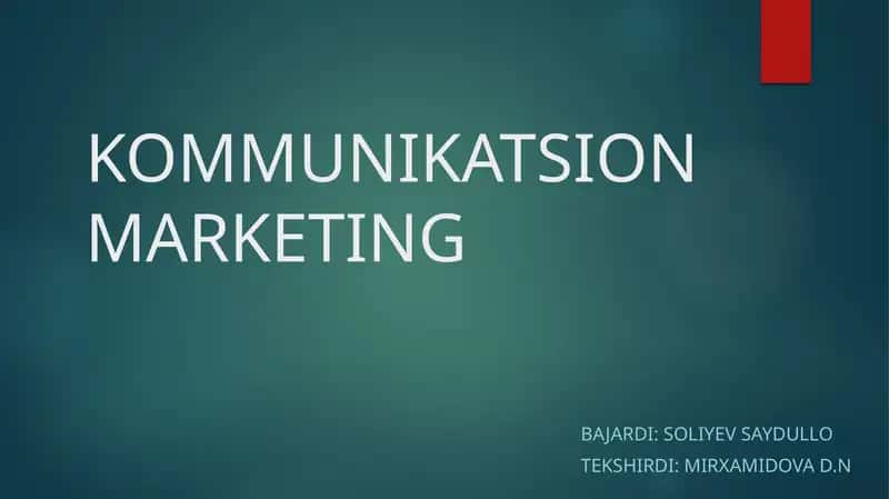 Kommunikatsion Marketing 1
