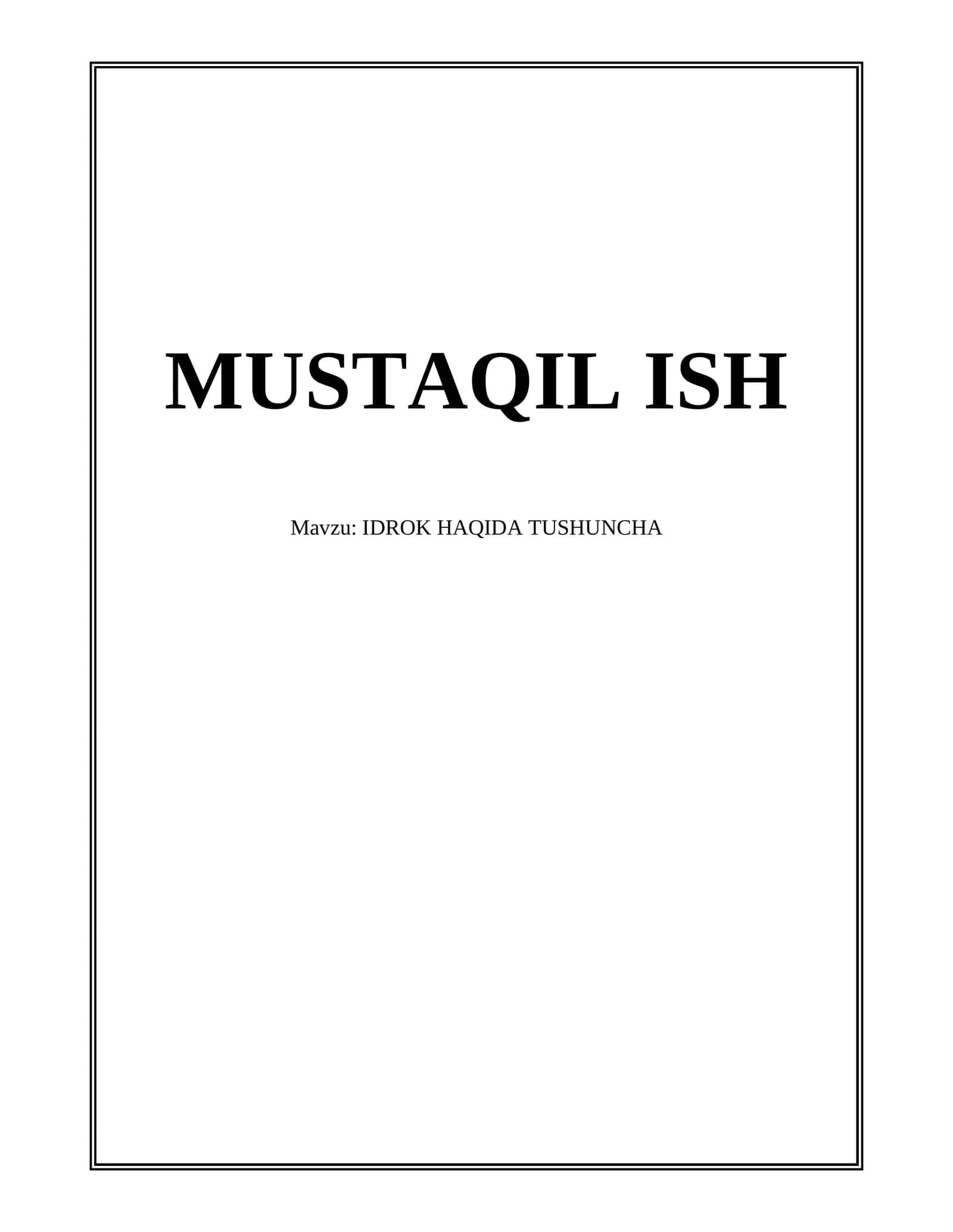 IDROK HAQIDA TUSHUNCHA 1