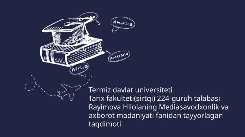 Mediasavodxonlik va axborot madaniyati 1