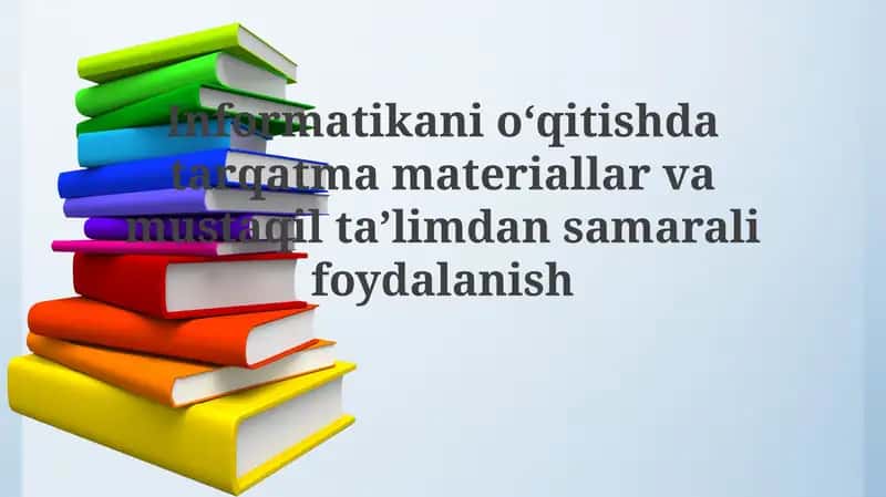 Tarqatma materiallar va mustaqil o'rganish 1
